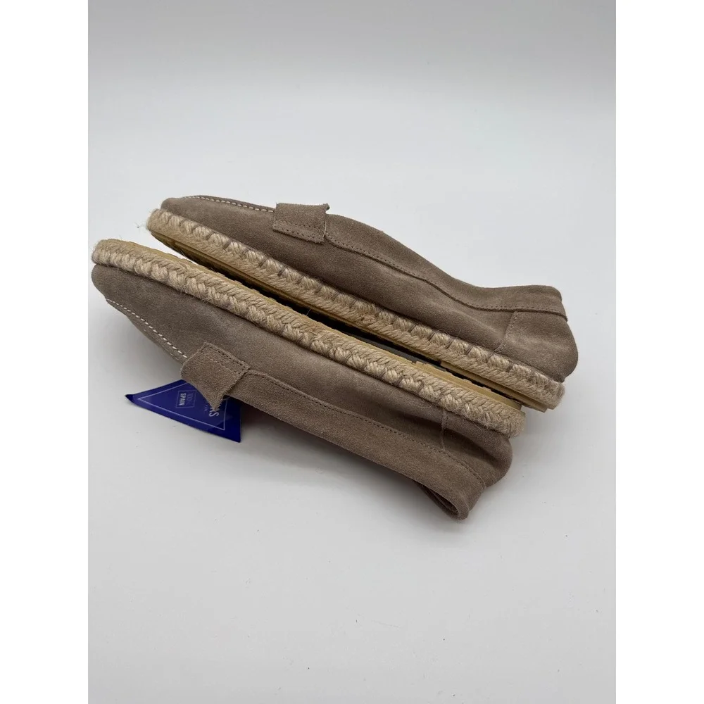 Verbenas Clara Taupe Suede Espadrille Loafers Made in Spain Womens Size 8 New